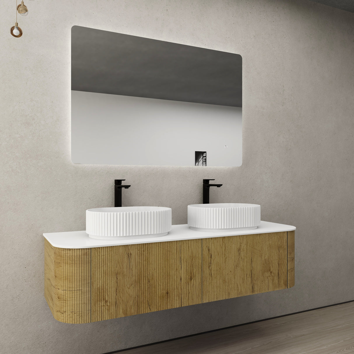 Bronte Wall-Hung PVC Curved Vanity Bronte KC155W — detail 3