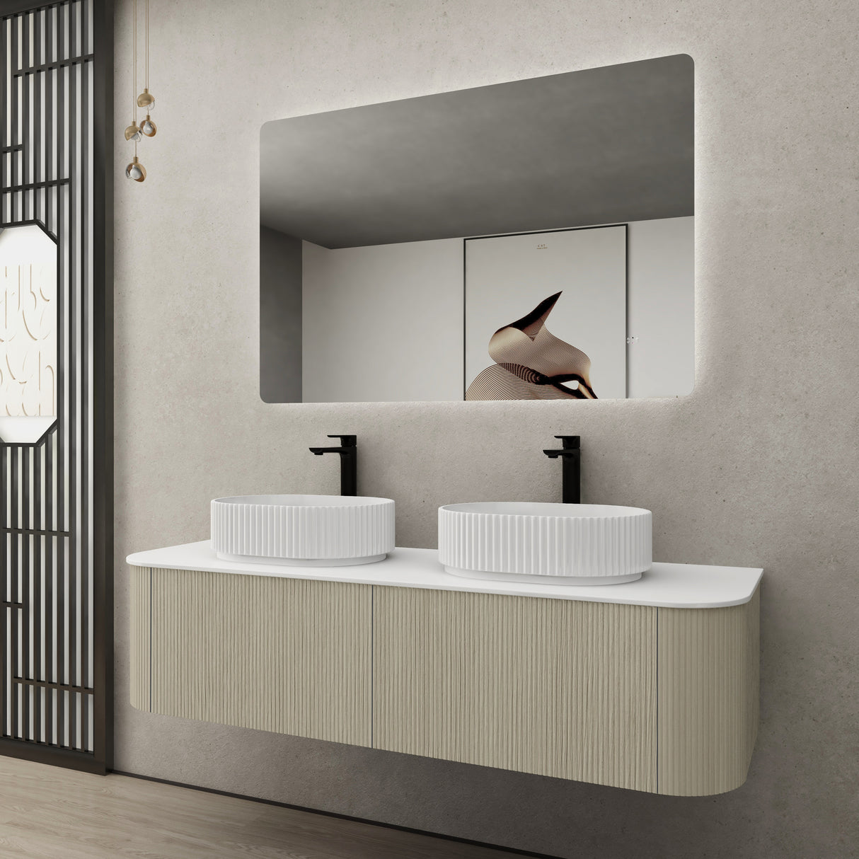 Bronte Wall-Hung PVC Curved Vanity Bronte KC155W — detail 2