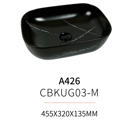 VITO NILAH Rectangular Premium Ceramic Above-Counter Basin 455*320*165mm NV03/NV06 — detail 3