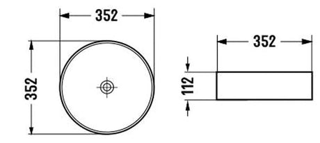 PA3511GMG Above Counter Basin, Dark Matt Grey Ceramic Basin(Round: 352*352*112mm) — detail 2