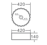 VITO Oslo Fluted Round Ceramic Above-Counter Basin 420*420*140mm OS659 — detail 4