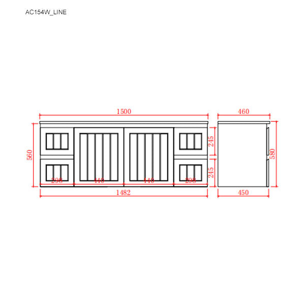 Acacia Wall-Hung PVC Vanity AC154W — detail 4