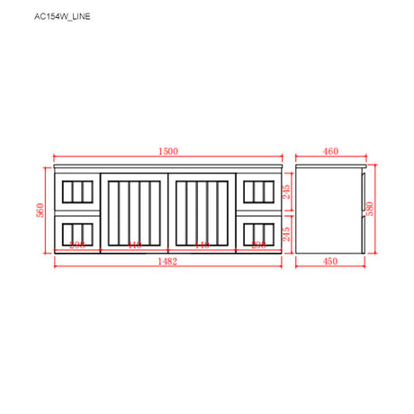 Acacia Wall-Hung PVC Vanity AC154W — detail 4