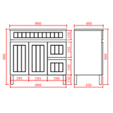 Acacia Free-Standing PVC Vanity AC94RL-MB — detail 3