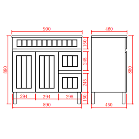 Acacia Free-Standing PVC Vanity AC94RL-MB — detail 3
