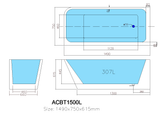 Avis Corner ACBT1500L/R Back to Wal Bathtub — detail 4