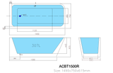Avis Corner ACBT1500L/R Back to Wal Bathtub — detail 5