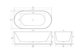 Ayana Fluted Freestanding Bathtub 1500/1700 ABAT1500/1700-GW/MW/MB — detail 9