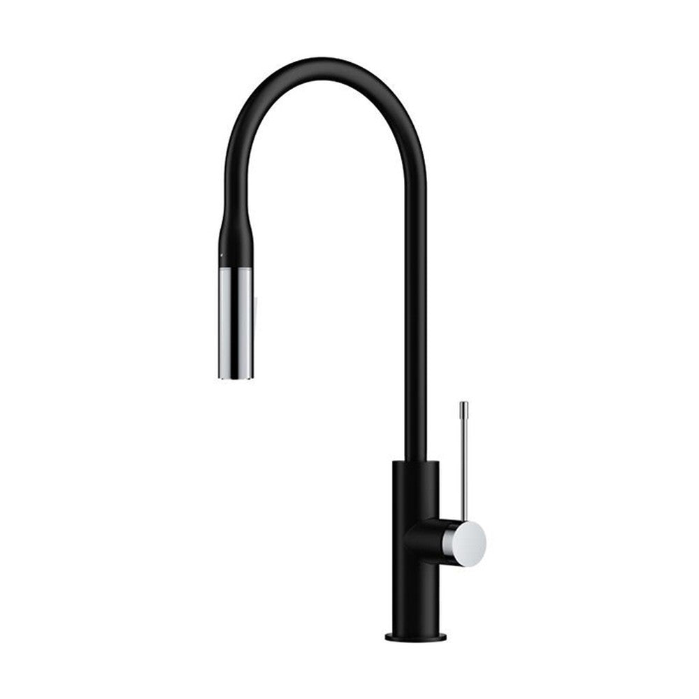 Aziz Sink Mixer Pull-out Matt Black / Chrome Chrome