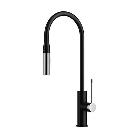 Aziz Sink Mixer Pull-out Matt Black / Chrome Chrome
