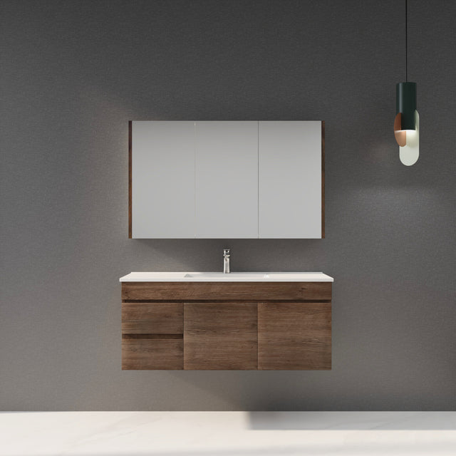 Berge Wall-Hung Wood Grain MDF Vanity B124LW-DO
