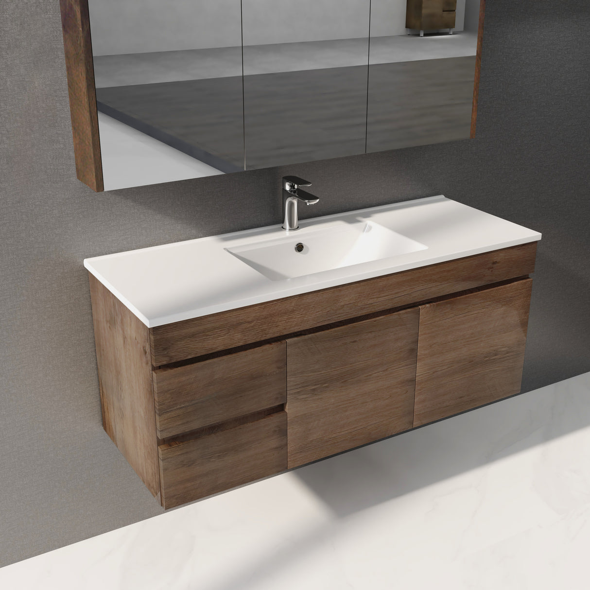 Berge Wall-Hung Wood Grain MDF Vanity B124LW-DO — detail 2