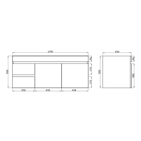 Berge Wall-Hung Wood Grain MDF Vanity B124LW-DO — detail 4