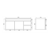 Berge Wall-Hung Wood Grain MDF Vanity B124RW-DO — detail 4