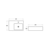 B35R Wall Hung – Gloss White Fine Ceramic Basin(Rectangle: 600*400*160mm) — detail 2