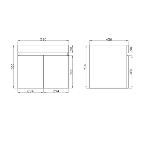 Berge Wall-Hung Wood Grain MDF Vanity B64W-DO — detail 4