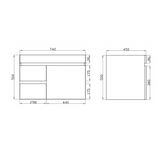 Berge Wall-Hung Wood Grain MDF Vanity B74LW-DO — detail 4