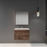 Berge Wall-Hung Wood Grain MDF Vanity B74RW-DO