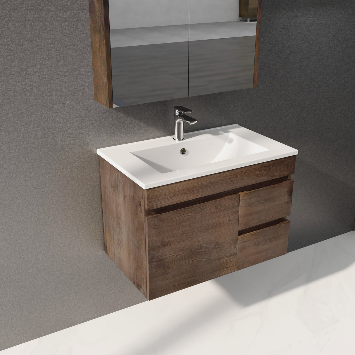 Berge Wall-Hung Wood Grain MDF Vanity B74RW-DO — detail 3