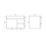 Berge Wall-Hung Wood Grain MDF Vanity B74RW-DO — detail 4