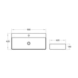 B9042 Wall Hung / Above Counter Basin(Rectangle: 900*420*140mm) — detail 2