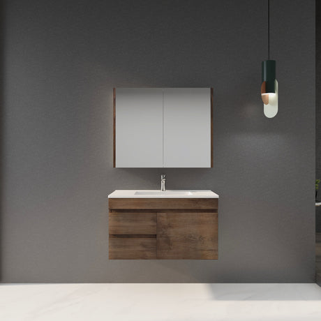 Berge Wall-Hung Wood Grain MDF Vanity B94LW-DO
