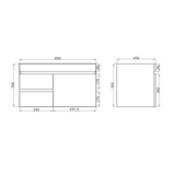 Berge Wall-Hung Wood Grain MDF Vanity B94LW-DO — detail 4