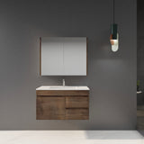 Berge Wall-Hung Wood Grain MDF Vanity B94RW-DO