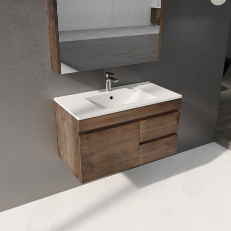 Berge Wall-Hung Wood Grain MDF Vanity B94RW-DO — detail 2