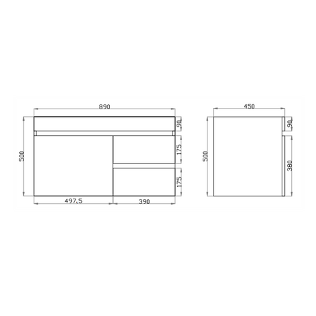 Berge Wall-Hung Wood Grain MDF Vanity B94RW-DO — detail 4