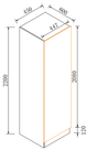 Kitchen Pantry Cabinet 1 Door 450*598*2200mm BF-4522P-BOX
