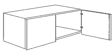 Kitchen Fridge Wall Cabinet Only 600/700/764/864/964mm Height 350/400mm