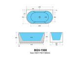 BGV-1500 Back to Wall Oval Free Standing Bathtub — detail 4