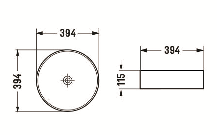 PA3911 Ultra Slim Gloss White Fine Ceramic Basin(Round: 394*394*115mm) — detail 2