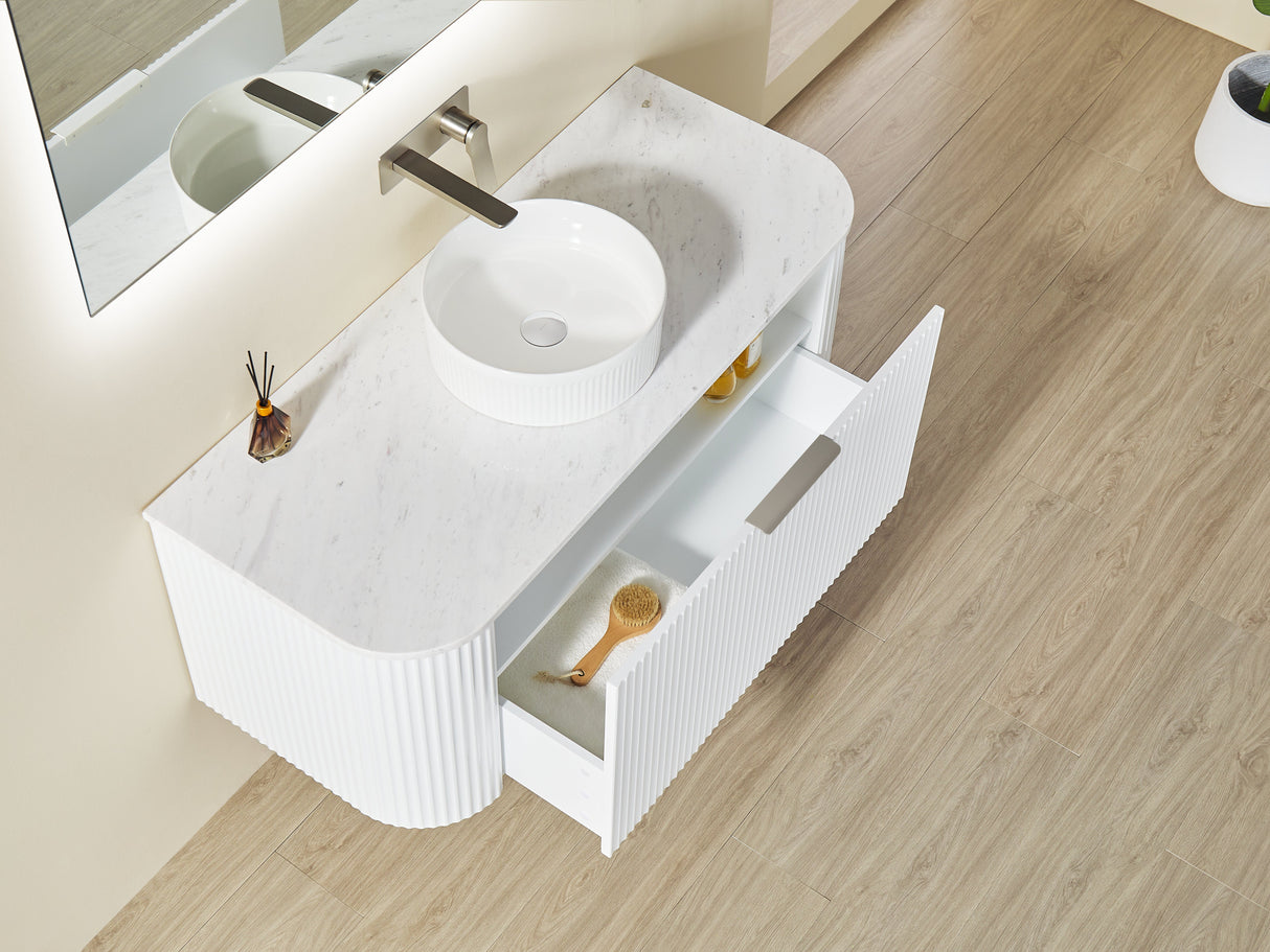 VITO AVANTTI Fluted Curved Vanity With Soft Closing Drawers 1200-1800mm (AVT1200W-AVT1800W) — detail 5