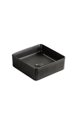 VITO  Athena Fluted Square Premium Ceramic Above-Counter Basin400*400*130mm ATH4040SQ-GW/MB — detail 5