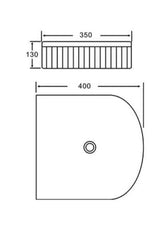 VITO Athena Fluted Arch Premium Ceramic Above-Counter Basin 400*360*130mm ATH4036AR-GW/MW/MB — detail 4