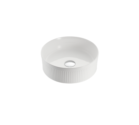 VITO Athena Fluted Round Premium Ceramic Above-Counter Basin 410*410*120mm ATH410R-GW/MW//MB — detail 6