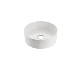 VITO Athena Fluted Round Premium Ceramic Above-Counter Basin 410*410*120mm ATH410R-GW/MW//MB — detail 4