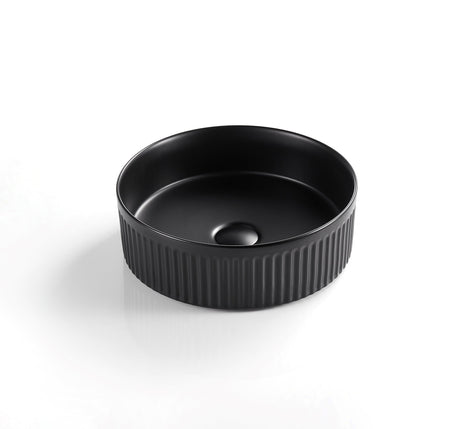 VITO Athena Fluted Round Premium Ceramic Above-Counter Basin 410*410*120mm ATH410R-GW/MW//MB — detail 7