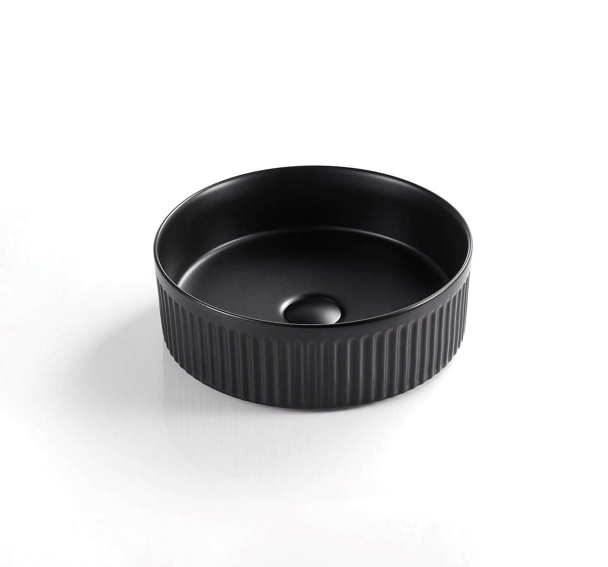VITO Athena Fluted Round Premium Ceramic Above-Counter Basin 410*410*120mm ATH410R-GW/MW//MB — detail 5
