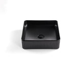 VITO  Athena Fluted Square Premium Ceramic Above-Counter Basin400*400*130mm ATH4040SQ-GW/MB — detail 4