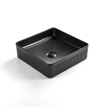VITO  Athena Fluted Square Premium Ceramic Above-Counter Basin400*400*130mm ATH4040SQ-GW/MB — detail 6