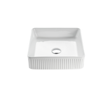 VITO  Athena Fluted Square Premium Ceramic Above-Counter Basin400*400*130mm ATH4040SQ-GW/MB — detail 2