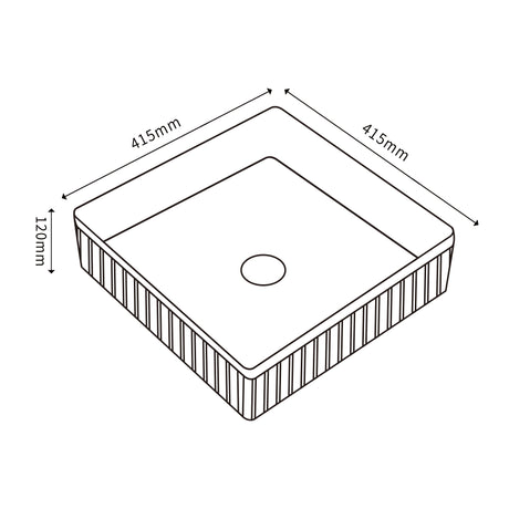 CA415SQ Above Counter Cascade Fluted Square Art Basin(Square: 435*435*150mm) — detail 2