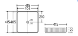CA415SQ Above Counter Cascade Fluted Square Art Basin(Square: 435*435*150mm) — detail 3