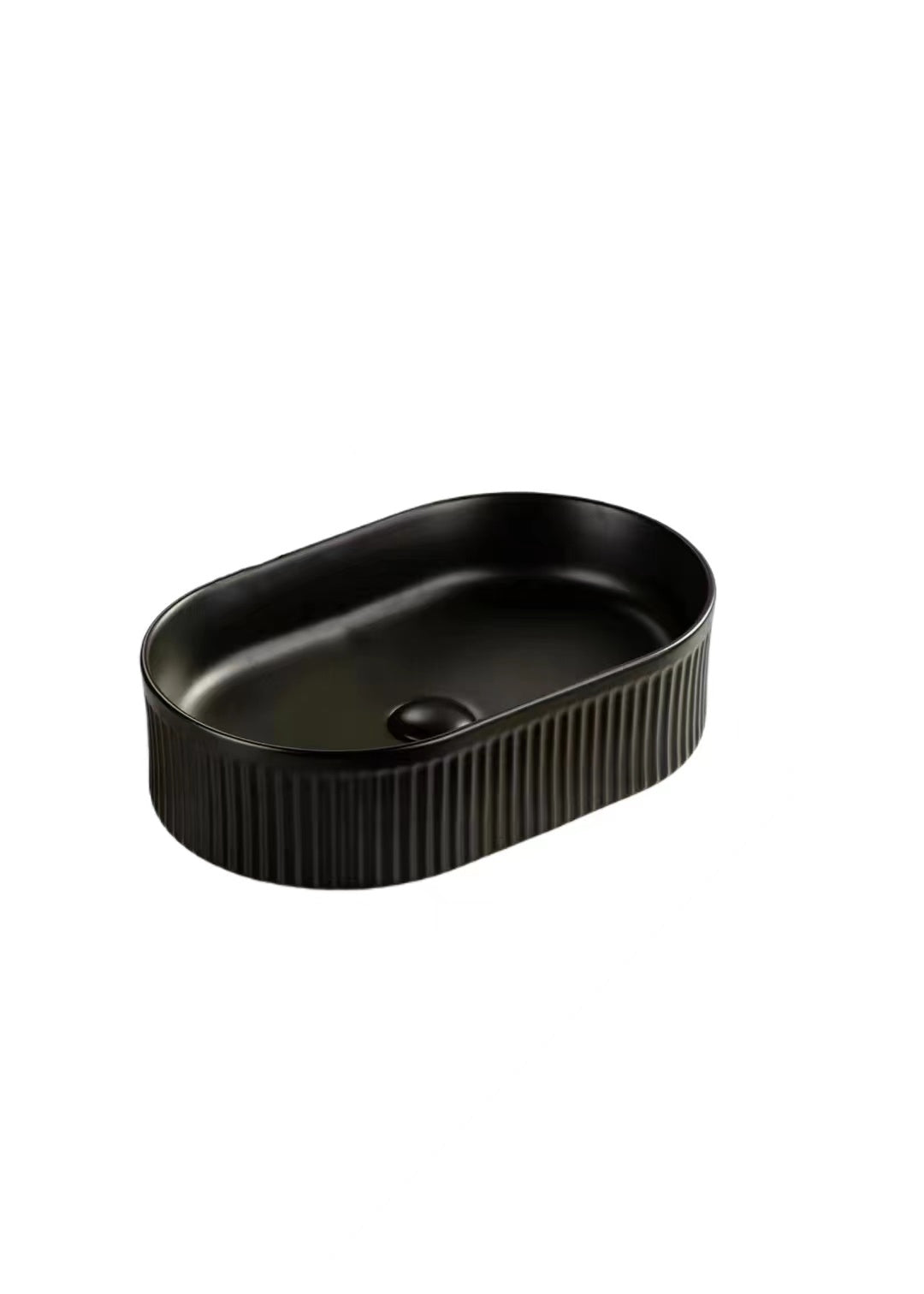 VITO Athena Fluted Oval Premium Ceramic Above-Counter Basin 490*310*130mm ATH4931-GW/MW/MB — detail 2