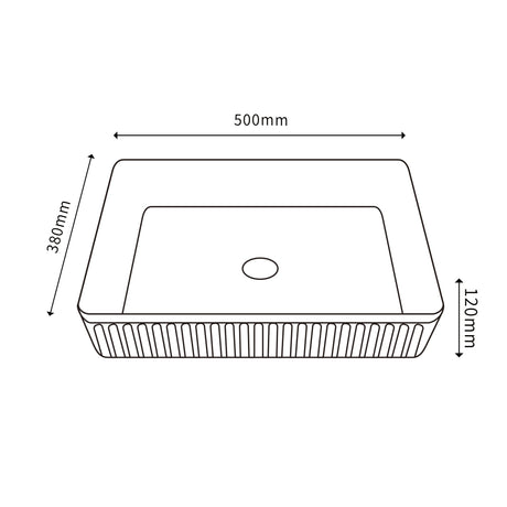VITO Athena Fluted Oval Premium Ceramic Above-Counter Basin 590*370*100mm ATH5937-GW/MW/MB — detail 8