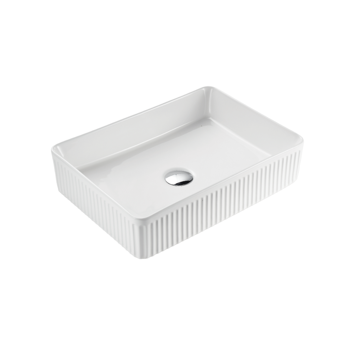 VITO Athena Fluted Rectangular Premium Ceramic Above-Counter Basin 500*380*120mm ATH5038-GW/MW/MB — detail 2