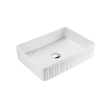 VITO Athena Fluted Rectangular Premium Ceramic Above-Counter Basin 500*380*120mm ATH5038-GW/MW/MB — detail 2